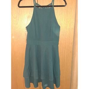 New Three Pink Hearts Green Dress XL